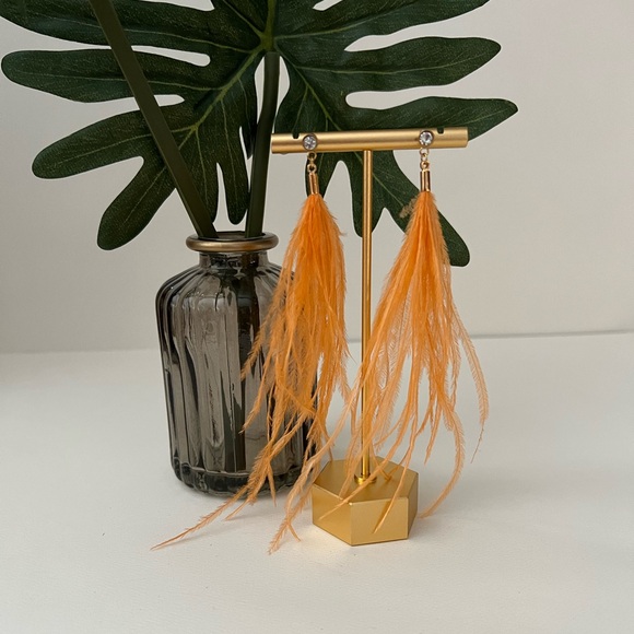 Long Dangle Feather Hippie Chic Earrings - Stylish Boho Chic Earrings - Picture 5 of 12